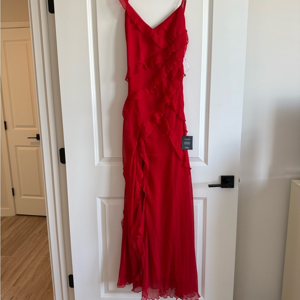Lulus Red Ruffled Maxi Dress - Picture 8 of 11